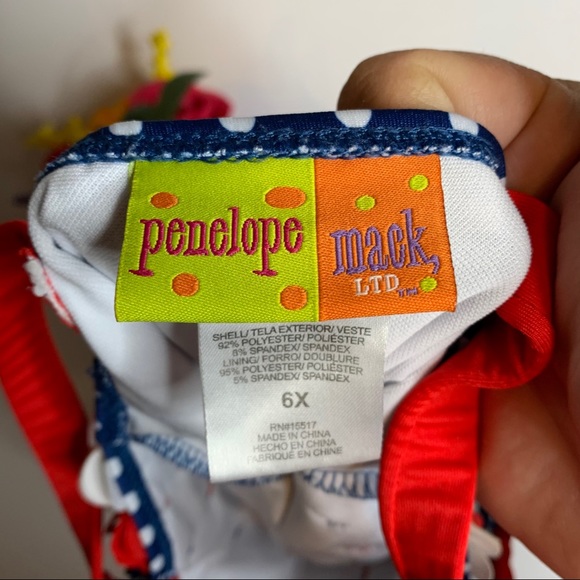 Girl’s Penelope Mack Patriotic Floral Swimsuit - Picture 8 of 12